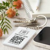Simple Modern Logo QR Code Business Keychains Schlüsselanhänger (Vorderseite rechts)