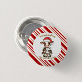 Simple modern merry christmas calf Cow OX pattern Button (Vorne & Hinten)
