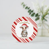 Simple modern merry christmas calf Cow OX pattern Einladung (Stehend Vorderseite)