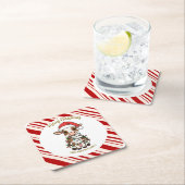 Simple modern merry christmas calf Cow OX pattern Rechteckiger Pappuntersetzer (Vor Ort)