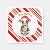 Simple modern merry christmas calf Cow OX pattern Serviette (Vorderseite)