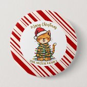 Simple modern merry christmas kitten CatMAS patter Button (Vorderseite)