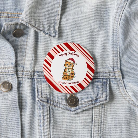 Simple modern merry christmas kitten CatMAS patter Button (Beispiel)