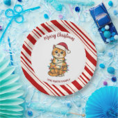 Simple modern merry christmas kitten CatMAS patter Pappteller (Party)