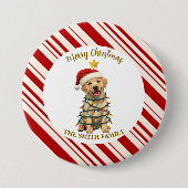 Simple modern merry christmas Lab puppy dog patte Button (Vorderseite)