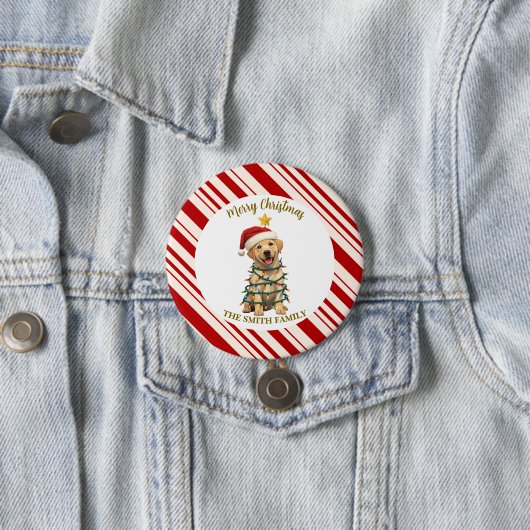 Simple modern merry christmas Lab puppy dog patte Button (Beispiel)