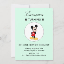 Simple Modern Mickey Mouse Disney Birthday Einladung