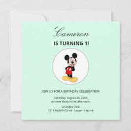 Simple Modern Mickey Mouse Disney Birthday Einladung