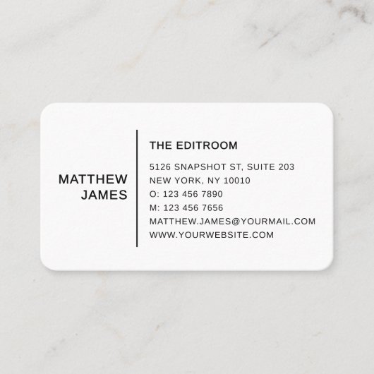 Simple Modern Minimal Black White QR Code Visitenkarte (Vorderseite)