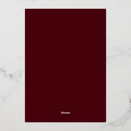 Simple Modern Minimal Burgundy Wedding Folieneinladung (Rückseite)