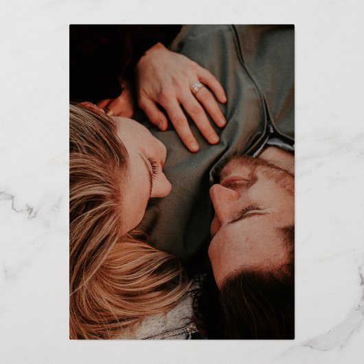 Simple Modern Minimal Emerald Green Save The Date Folieneinladung (Rückseite)