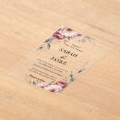 Simple Modern Minimal Green Leaf Wedding Acrylic Acryleinladungen (Ablage )