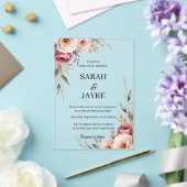 Simple Modern Minimal Green Leaf Wedding Acrylic  Acryleinladungen (In Situ (Hochzeit))