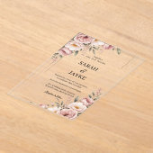 Simple Modern Minimal Green Leaf Wedding Acrylic Acryleinladungen (Ablage )