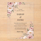 Simple Modern Minimal Green Leaf Wedding Acrylic Acryleinladungen (Vorderseite)