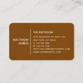 Simple Modern Minimal Hot Chocolate Brown QR Code Visitenkarte (Vorderseite)