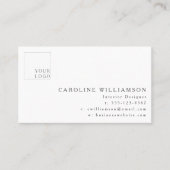 Simple Modern Minimal Interior Designer Logo Visitenkarte (Vorderseite)