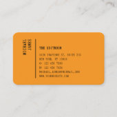 Simple Modern Minimal Orange QR Code Visitenkarte (Vorderseite)