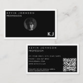 Simple Modern Minimal Professional Photo QR code Visitenkarte (Vorne/Hinten)