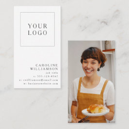 Simple Modern Minimal Vertical Logo Photo Visitenkarte