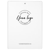 Simple Modern Minimalist Custom Logo Branded Klemmbrett (Rückseite)