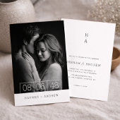 Simple Modern Minimalist Photo Wedding Invitation Einladung