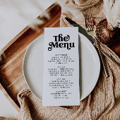 Simple Modern Minimalist Retro Wedding Menu  Menükarte