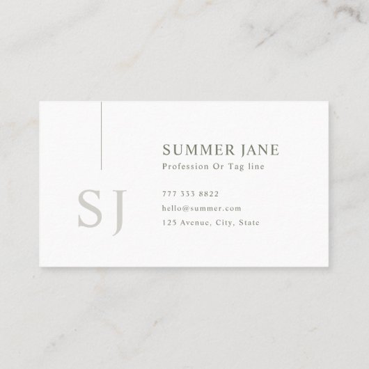 Simple Modern Minimalist Sage Green QR Code  Visitenkarte (Rückseite)