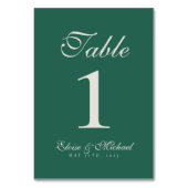 Simple Modern Minimalist Sage Green Wedding Tischnummer (Rückseite)