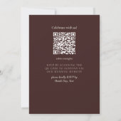 Simple Modern Mousse Brown Wedding Einladung (Rückseite)