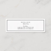 Simple Modern Mustache Barber Shop Mini Mini Visitenkarte (Rückseite)