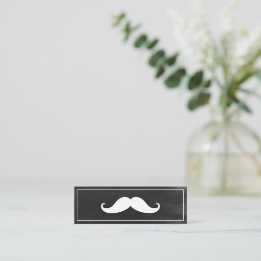Simple Modern Mustache Barber Shop Mini Visitenkarte (Stehend Vorderseite)
