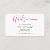Simple Modern Nail Technician Salon Use Visitenkarte (Rückseite)