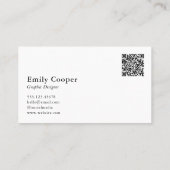 Simple Modern name definition custom QR code Visitenkarte (Rückseite)