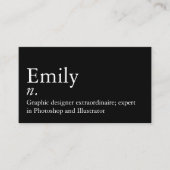 Simple Modern name definition custom QR code Visitenkarte (Vorderseite)