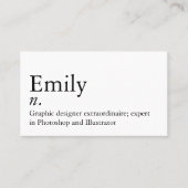 Simple Modern name definition custom QR code Visitenkarte (Vorderseite)