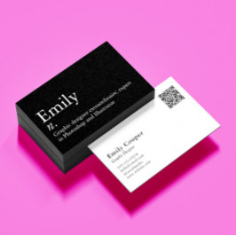 Simple Modern name definition custom QR code Visitenkarte