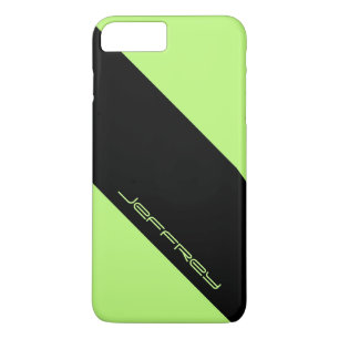 Simple Modern Neon Green Black Minimalist, Name,  Case-Mate iPhone Hülle