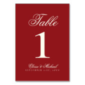 Simple Modern Old Money Wedding Tischnummer (Rückseite)