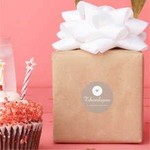 Simple Modern Order Thankyou Logo Script Mocha Runder Aufkleber