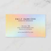 Simple Modern Pastel Ombre Visitenkarte (Rückseite)