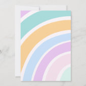 Simple Modern Pastel Rainbow Birthday Party Einladung (Rückseite)