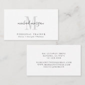 Simple Modern Personal Trainer Script Monogram Visitenkarte (Vorne/Hinten)