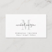Simple Modern Personal Trainer Script Monogram Visitenkarte (Vorderseite)