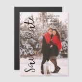 Simple Modern Personalized Photo Engagement Couple Magnetkarte (Vorne/Hinten)