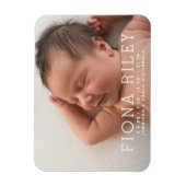 Simple Modern Photo Birth Announcement Magnet (Vertikal)