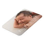 Simple Modern Photo Birth Announcement Magnet (Linke Seite)