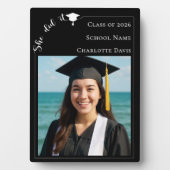 Simple modern photo black white Graduate Fotoplatte (Vorderseite)