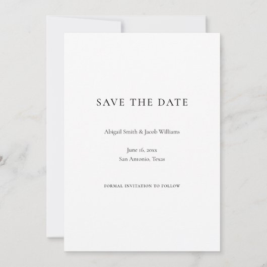 Simple Modern Photo Collage Wedding Save the Date (Rückseite)