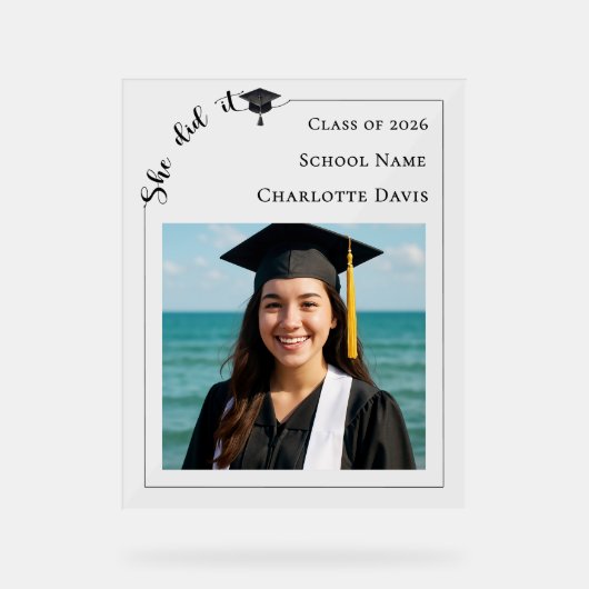Simple modern photo Graduate Acrylschild (Vorderseite)
